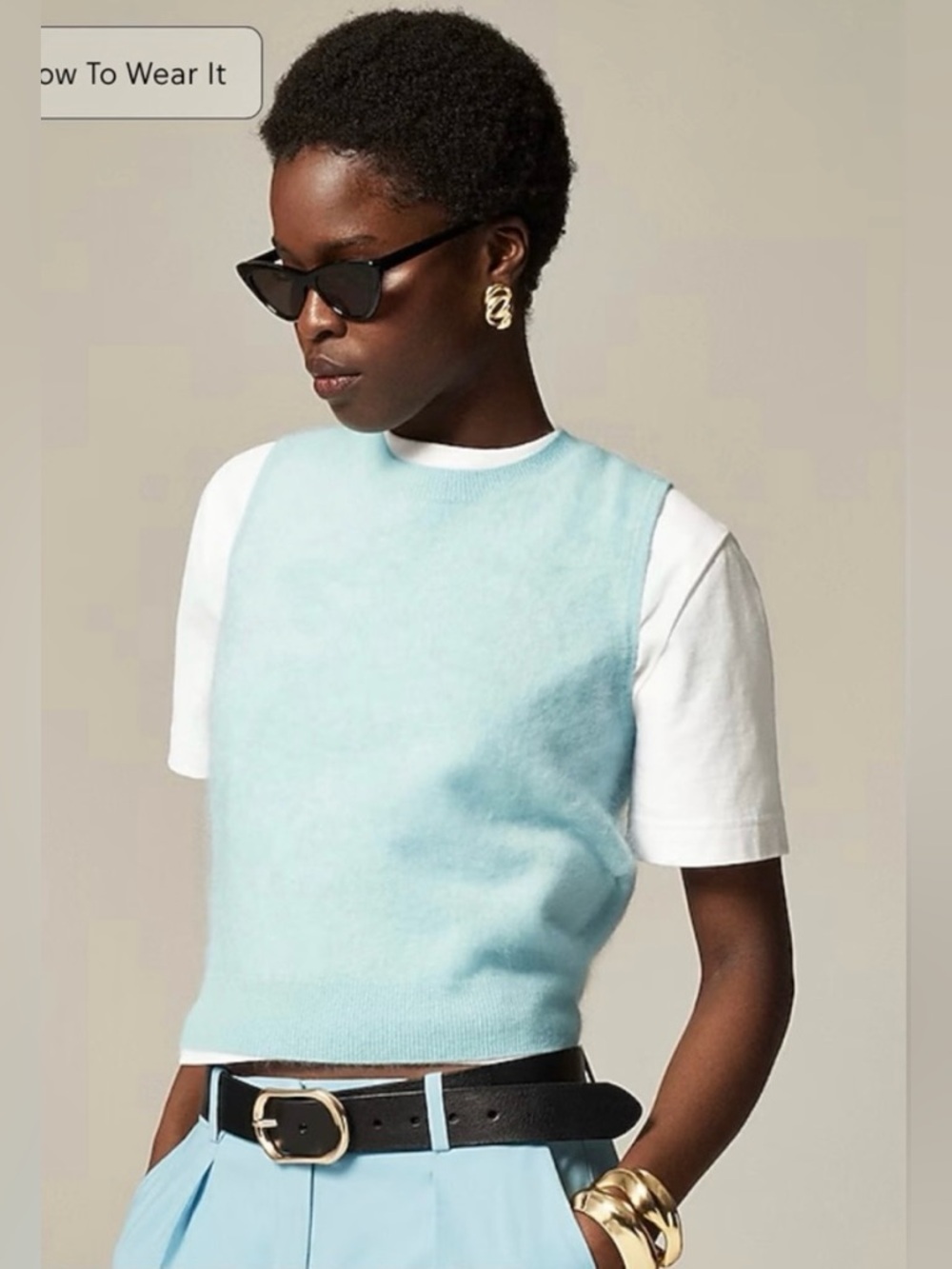 J.Crew Brushed cashmere sweater shell in faded mint